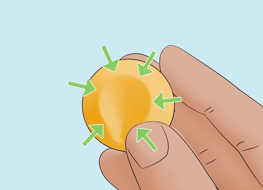 へこみのあるピンポンボールを固定する方法