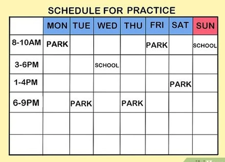 ステップ 3 日常的な練習のスケジュールを立てます。