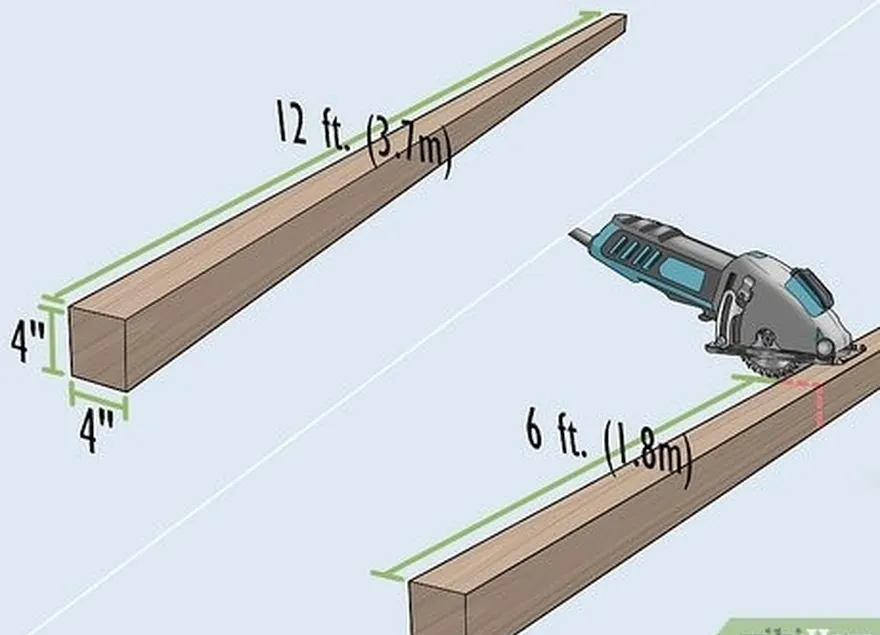 ステップ1 2つの垂直サポートをカットするように're 6 ft (1.8 m) long.