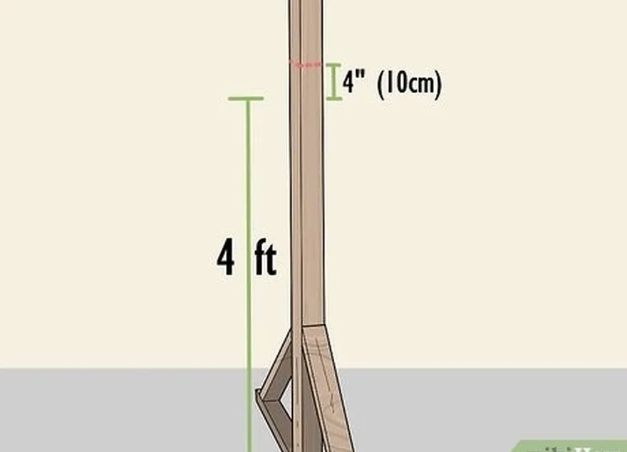 ステップ2測定に4インチ（10 cm）を追加し、各脚にマークを付けます。