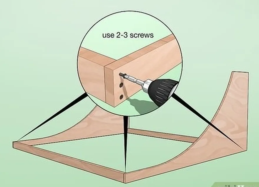 ステップ3遷移間のカットボードをねじ込みます' bottom corners.