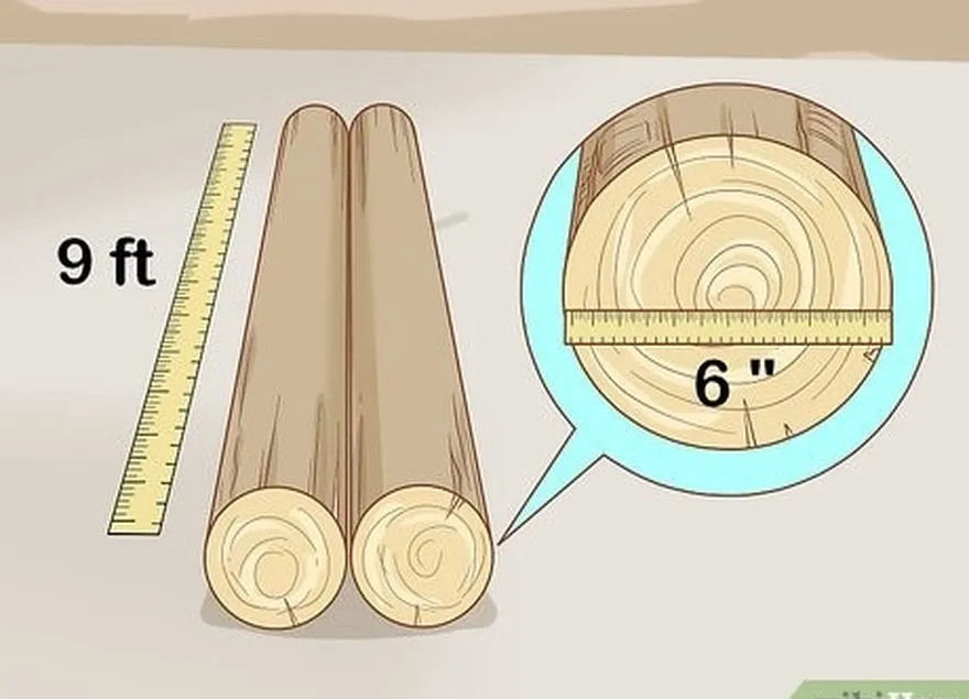 ステップ2厚さ約6インチ（15 cm）の2つの9フィート（2.7 m）のログを見つけます。