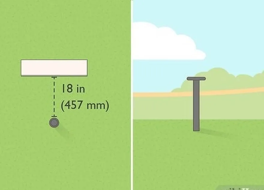 ステップ1ピッチャーの前に（457 mm）のステーク18を置きます's plate.