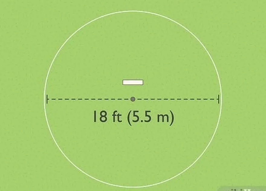 ステップ2杭の周りに円をマークします's 18 ft (5.5 m) in diameter.