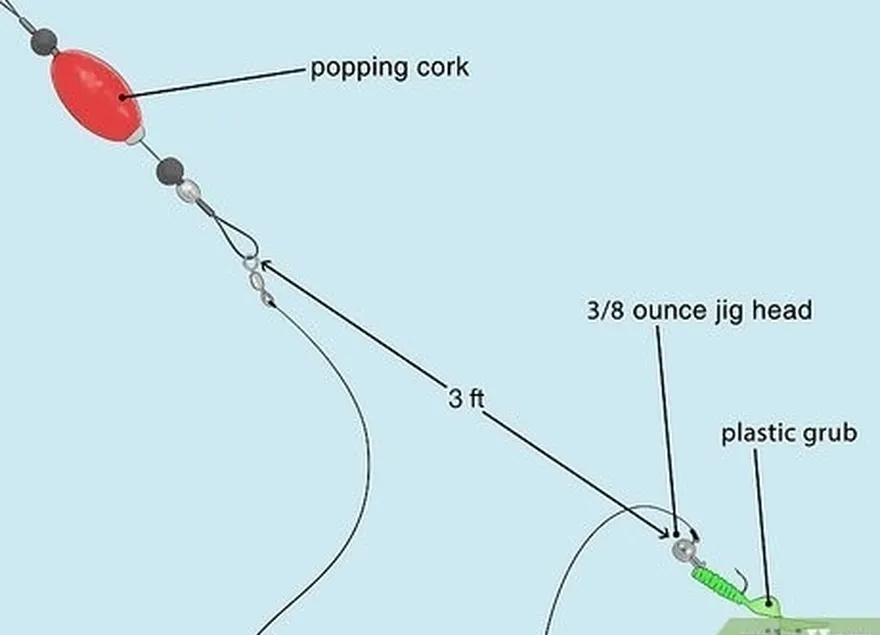 プラスチックとコルクのジグボブは、レッドフィッシュにそれを伝える方法でボブ's 