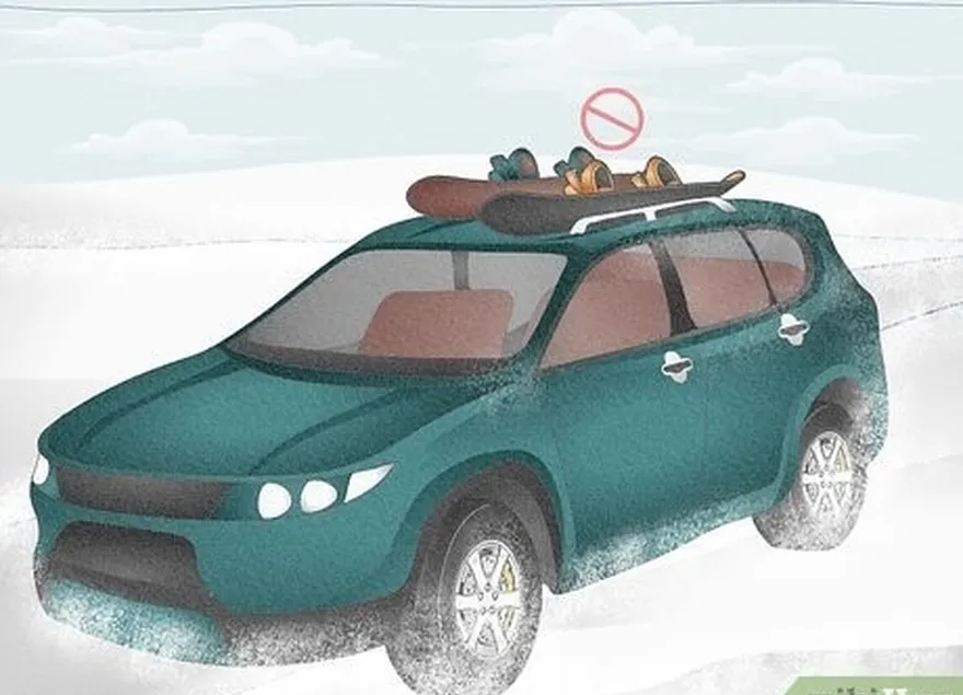 ステップ4 ドン't keep your snowboard on the top of your car.