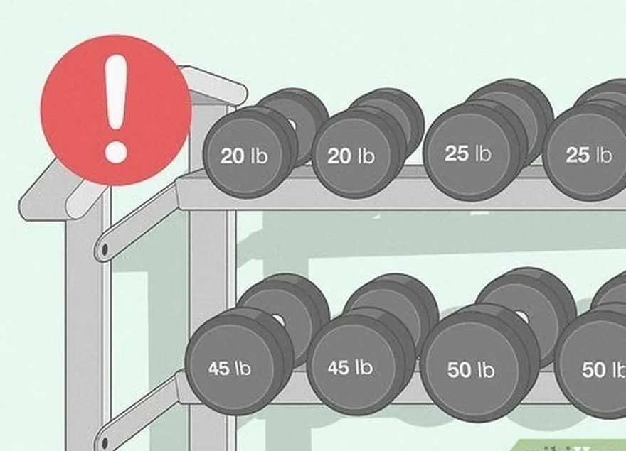 ステップ 3 持ち上げることができる以上の重量を決して使用しないでください。