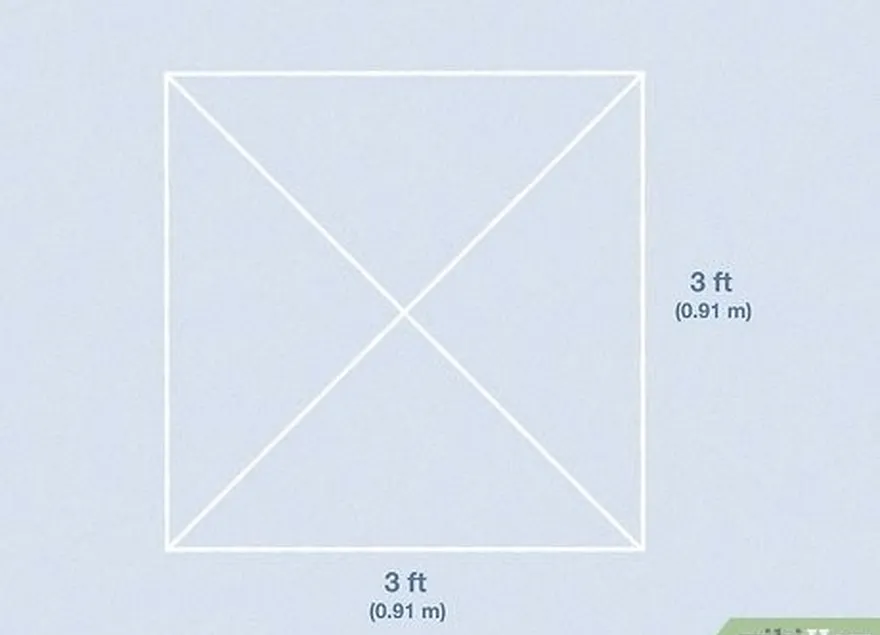 ステップ1 xがxを内側に置いて、地面に正方形の箱を描きます。