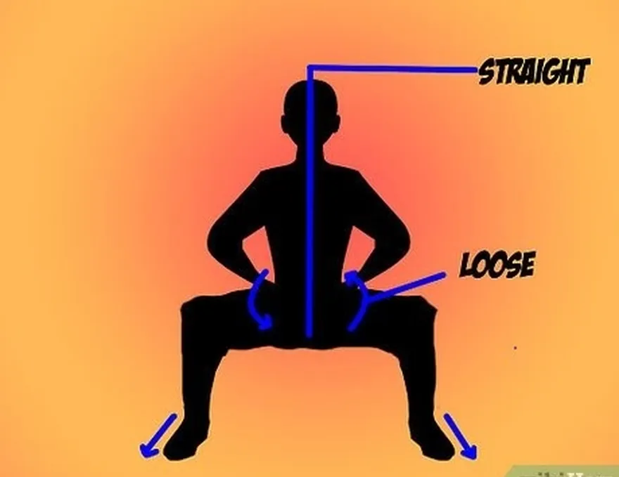 ステップ4足がまだ前に向いていることを確認し、体はまだまっすぐで、腰が緩んでいます。