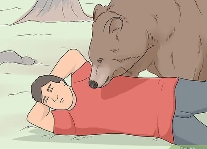 ステップ5あなたがいるなら死んでプレイしてください're attacked by a brown bear.