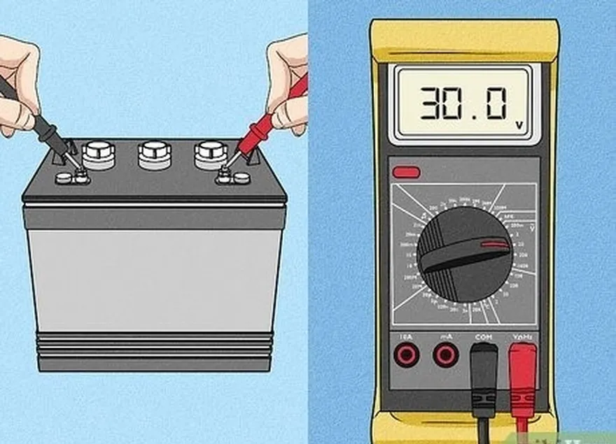 ステップ3電圧計またはマルチメーターを使用して、バッテリーを確認する' voltage.