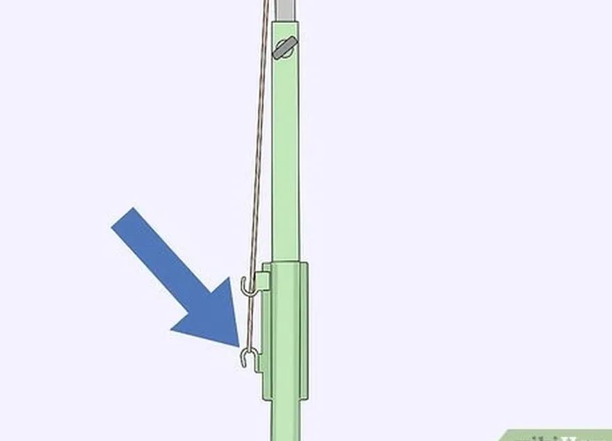 ステップ 4 両方のポールにネット ロープを取り付けます。