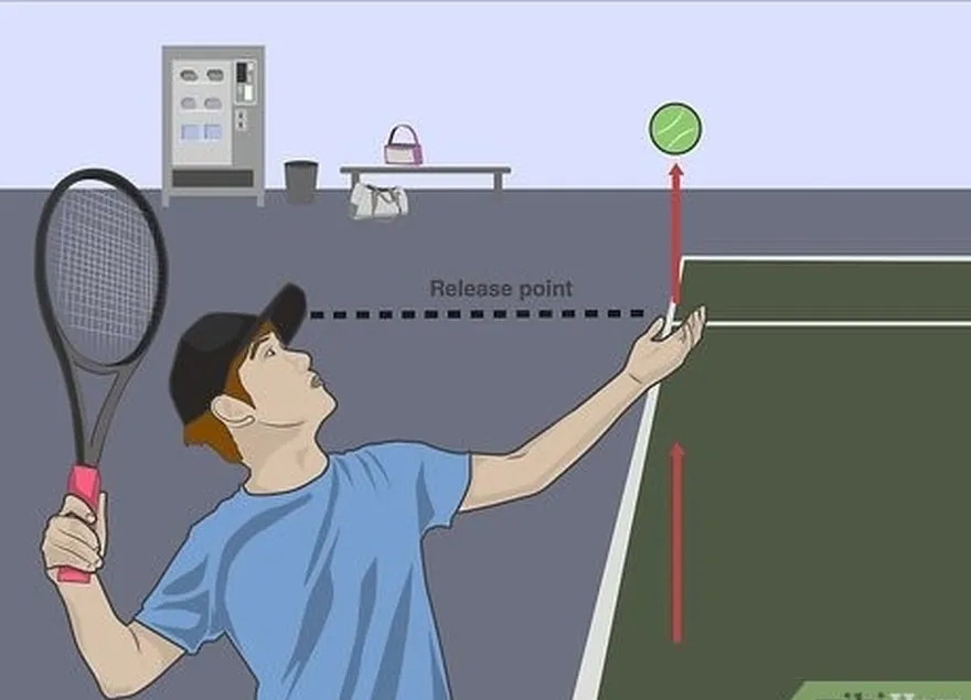 ステップ2ボールを空中に投げます。