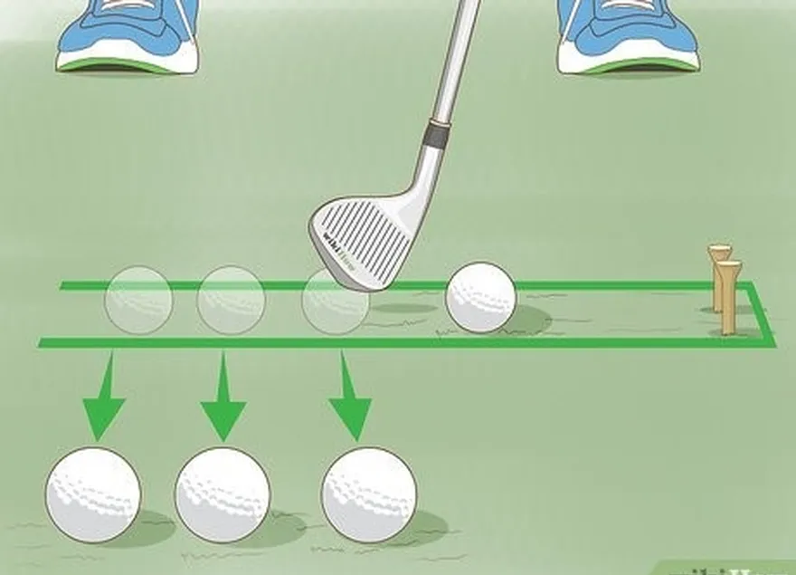 ステップ 1 最後のボールの代わりにゴルフティーを使ってショットしてみます。