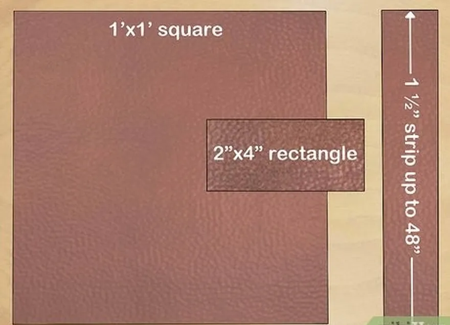 ステップ 2 適切な量の革を用意します。