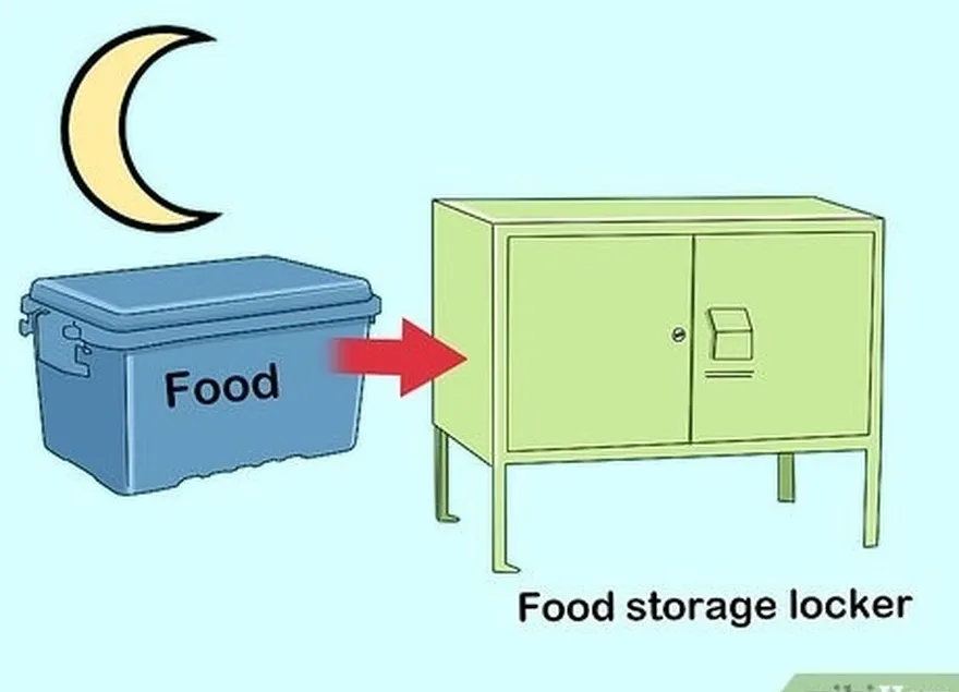 ステップ1夜はフードロッカーに食べ物を保管してください。