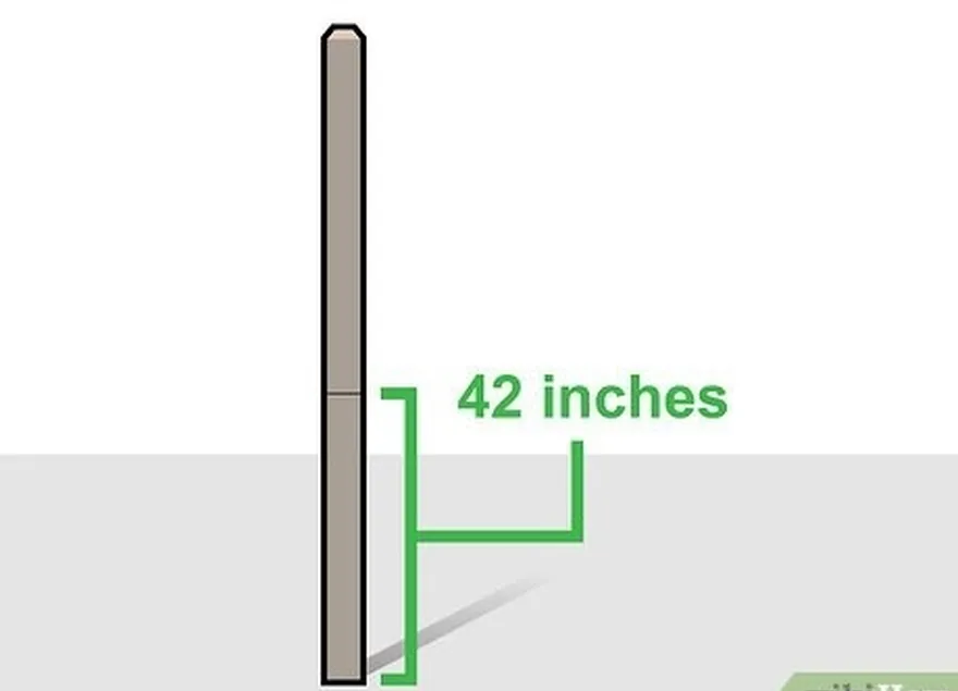 ステップ2各投稿の下部から42インチ（110 cm）を測定してマークします。