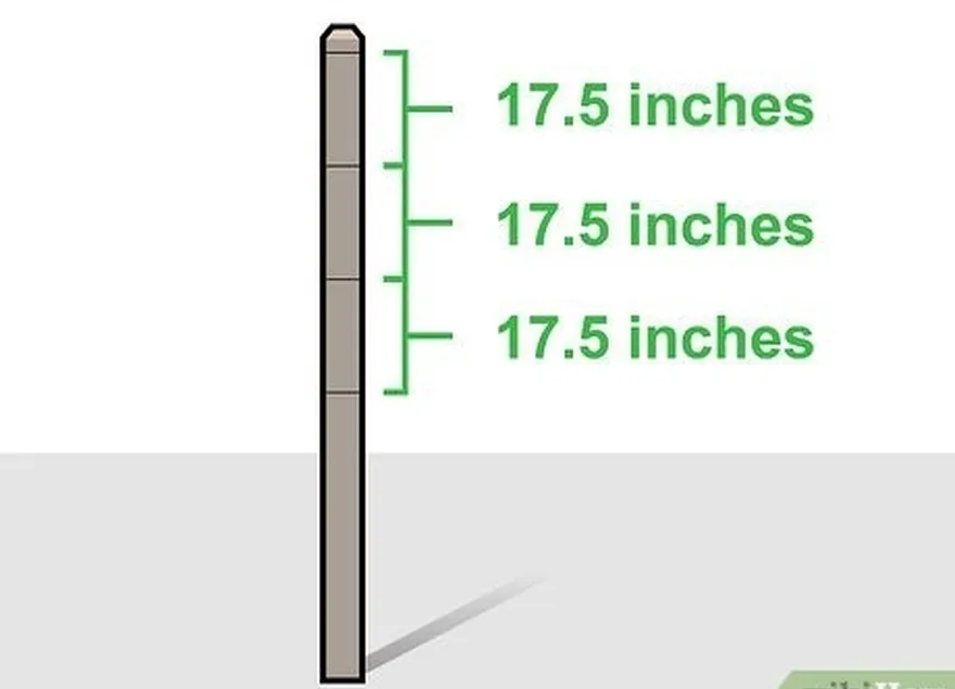 ステップ3各ポストに沿って17.5インチ（44 cm）ごとにマークを付けます。