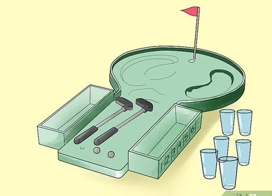 ステップ 1 ゴルフで飲むべきものを設定します。'nine-hole' course.