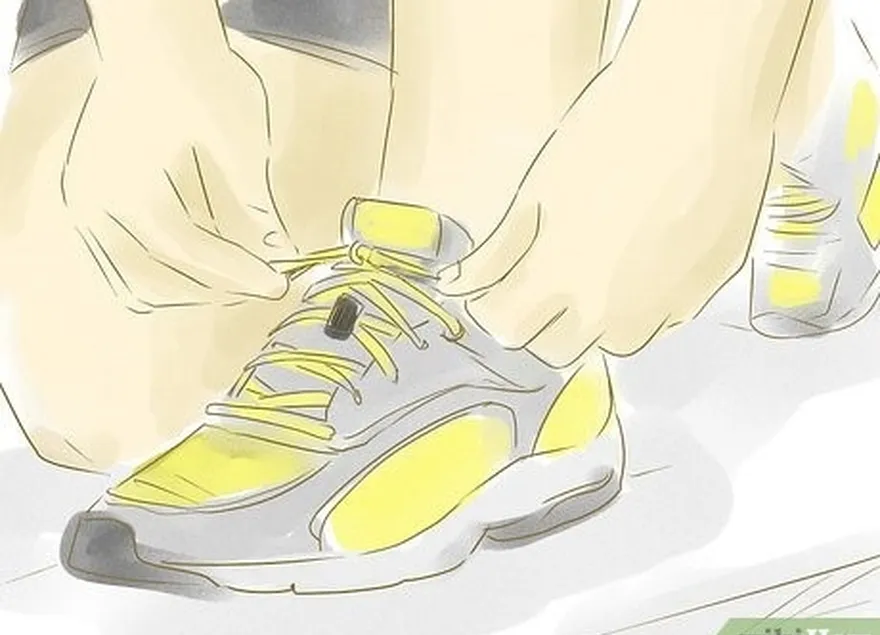 ステップ3ランニングシューズを二重に結びます。're running your shoes will not come untied.