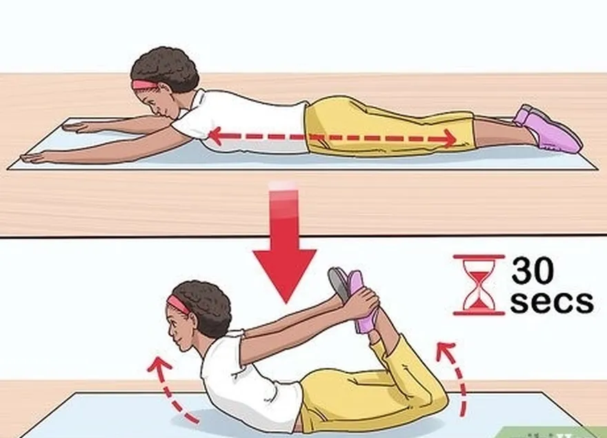 ステップ3弓ストレッチを実行します