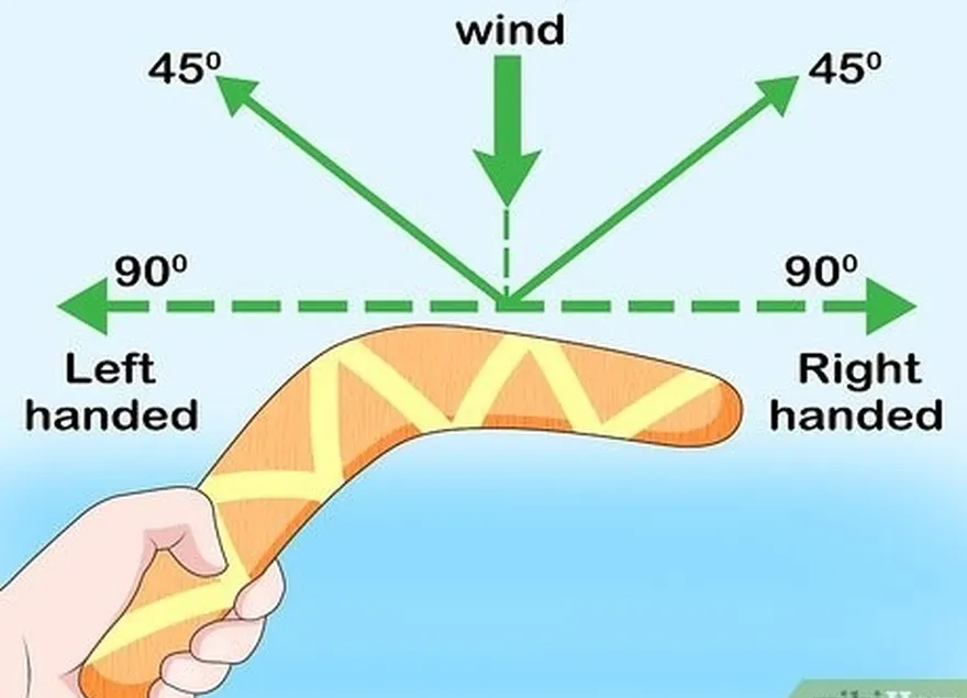 3 ステップ ブーメランを風に向かって投げます。