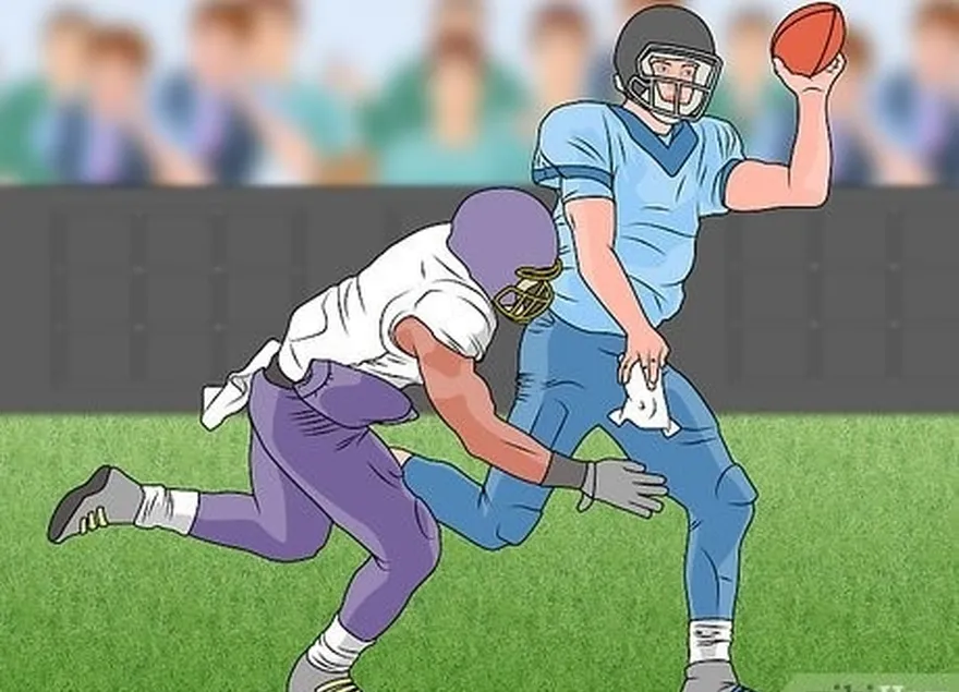 ステップ5レシーバーに集中してください're tackled, throwing to him only if he is open.