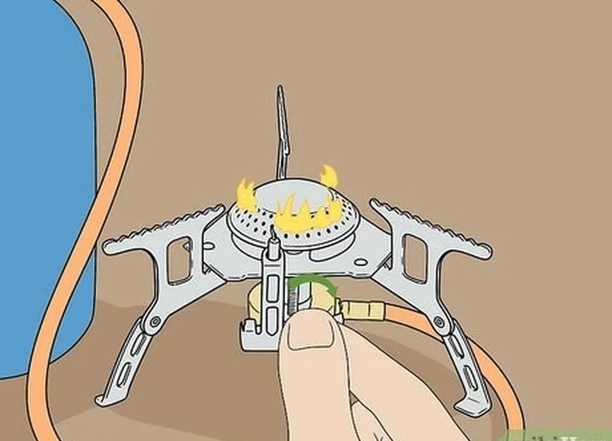 ステップ5 アジャスターを使用して炎を希望のサイズに調整します。