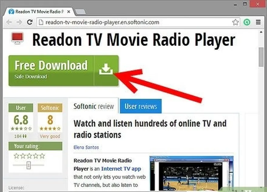 ステップ1 www.softonic.comにアクセスして、readon tv movie radio playerを無料でダウンロードしてください。