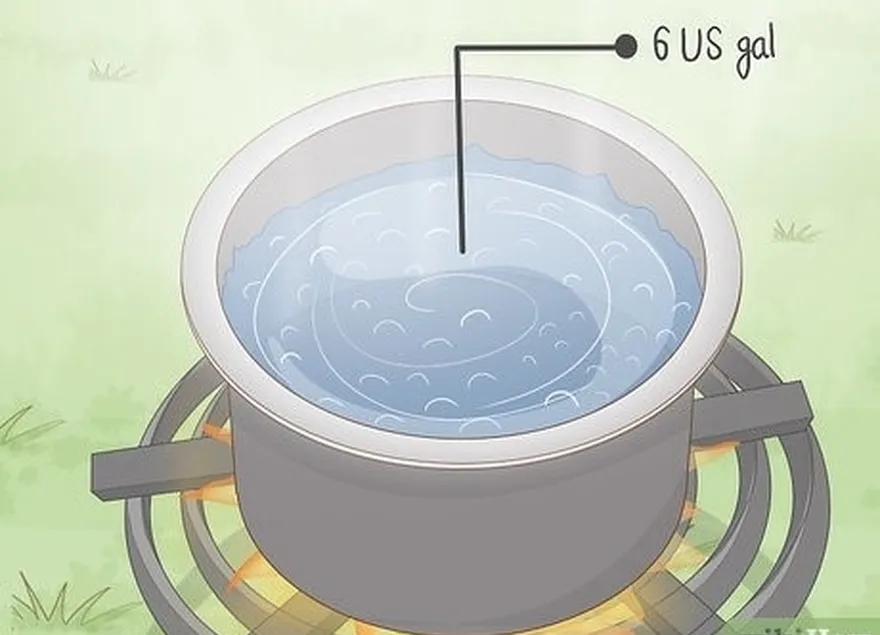 ステップ 1 23 l（6 us ガロン）の水を沸騰させます。