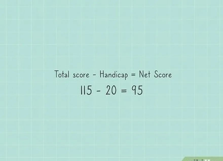 ステップ2合計スコアからハンディキャップを差し引いて、ネットスコアを見つけます。